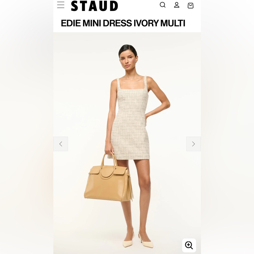 NWT STAUD Edie Mini Dress - Ivory Size 6